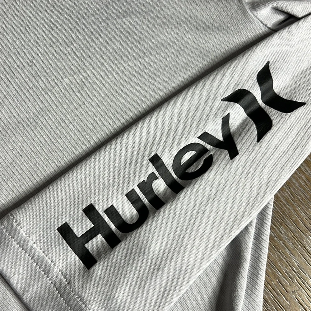 HURLEY Nike Dri-Fit UPF 50+ Grey Long-sleeve Lightweight Performance Top